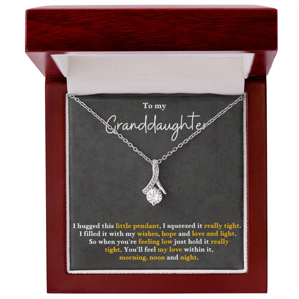 Granddaughter Pendant Necklace with Message Card — "You'll feel my love within this" • Forever Radiant Spark