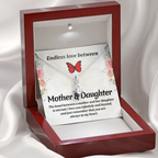 For Mother: Pendant Necklace with Message Card — "Endless love between mother and daughter" • Forever Radiant Spark