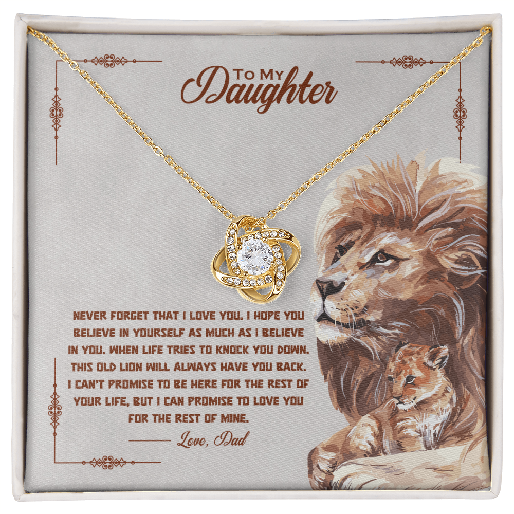 Daughter Pendant Necklace with Message Card — "You will never lose" • Forever Tied to You