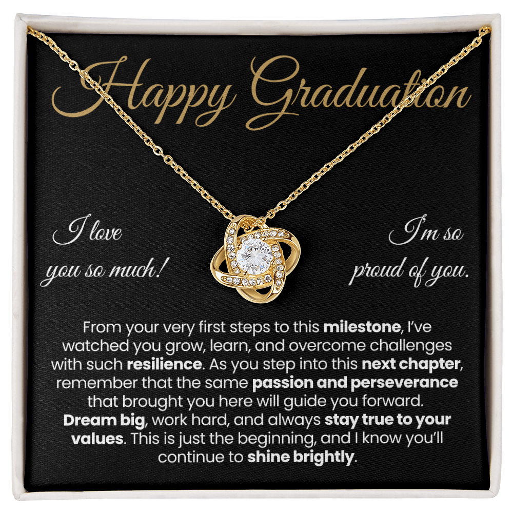 Granddaughter Pendant Necklace with Message Card — "Happy Graduation. I'm so proud of you" • Forever Tied to You