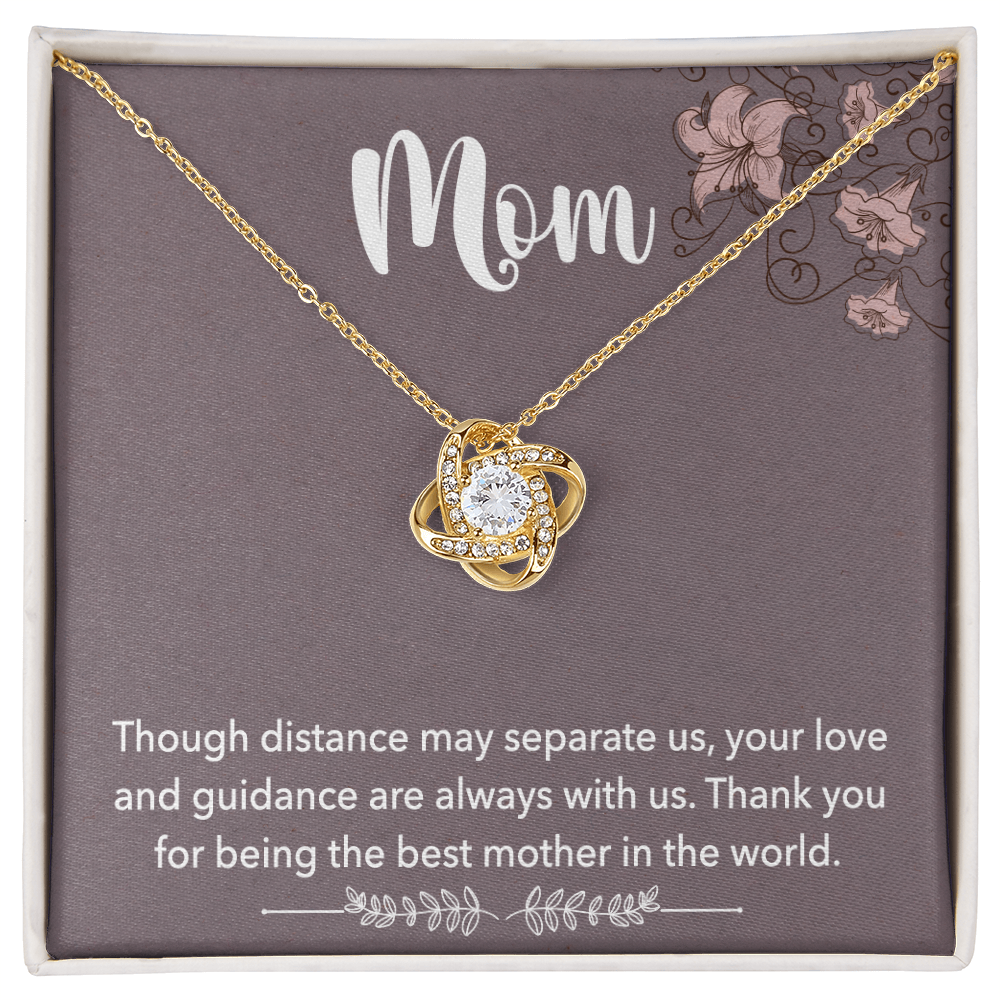 Mom Pendant Necklace with Message Card — "Thank you for being the best mother in the world" • Forever Tied to You