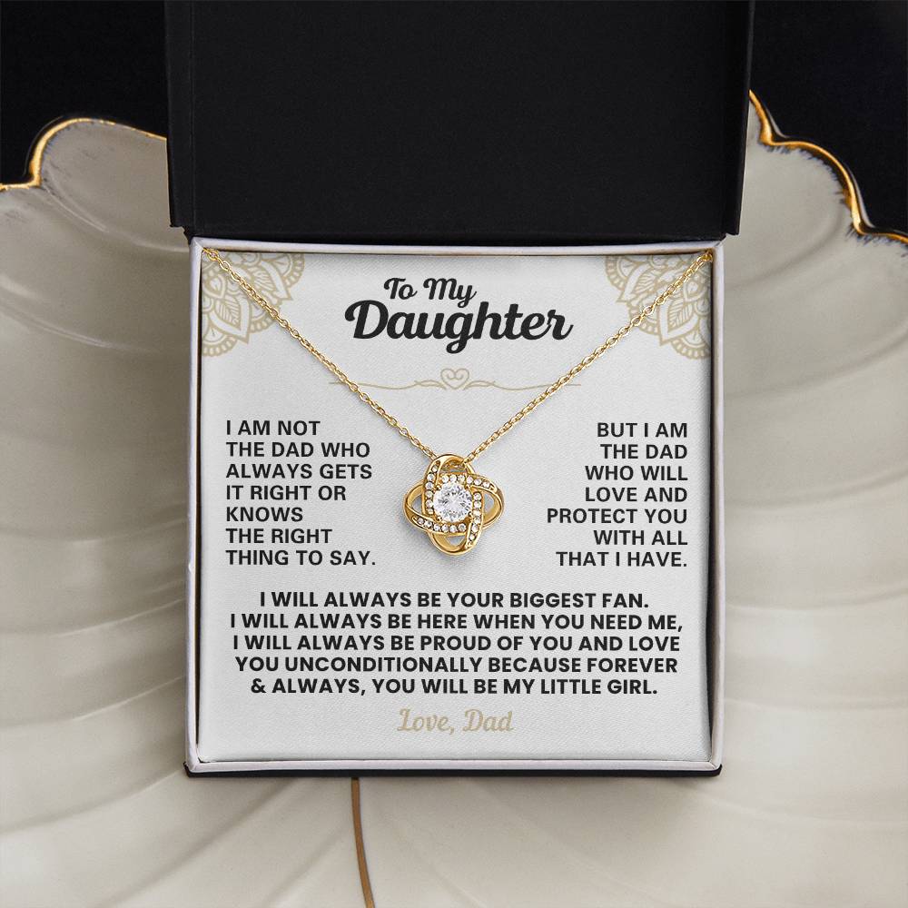 Daughter Pendant Necklace with Message Card — "You'll Always Be My Little Girl" • Forever Tied to You