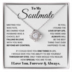 Soulmate Pendant Necklace with Message Card — "I love you, forever and always" • Forever Tied to You