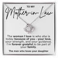 Mother-in-Law Pendant Necklace with Message Card — "The man who loves your daughter" • Forever Tied to You