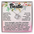 Bestie Pendant Necklace with Message Card — "A good friend feeds your soul" • Forever Tied to You