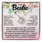 Bestie Pendant Necklace with Message Card — "A good friend feeds your soul" • Forever Tied to You
