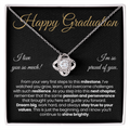 Granddaughter Pendant Necklace with Message Card — "Happy Graduation. I'm so proud of you" • Forever Tied to You