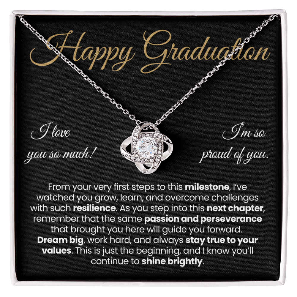 Granddaughter Pendant Necklace with Message Card — "Happy Graduation. I'm so proud of you" • Forever Tied to You