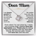 For Mom: Pendant Necklace with Message Card — "I am forever grateful for all" • Forever Tied to You