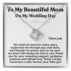 For Mom: Wedding Pendant Necklace with Message Card — "Forever Your Little Girl" • Forever Tied to You