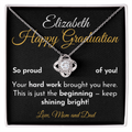 For Daughter: Graduation Pendant Necklace with Message Card — "Happy Graduation. So proud of you" • Forever Tied to You