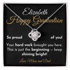 For Daughter: Graduation Pendant Necklace with Message Card — "Happy Graduation. So proud of you" • Forever Tied to You