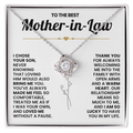 Mother-in-Law Pendant Necklace with Message Card — "Thank you for always" • Forever Tied to You