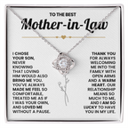 Mother-in-Law Pendant Necklace with Message Card — "Thank you for always" • Forever Tied to You