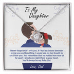 Daughter Pendant Necklace with Message Card — "I will always carry you in my heart" • Forever Tied to You