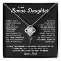 For Bonus Daughter: Pendant Necklace with Message Card — "Wу are family forever" • Forever Tied to You