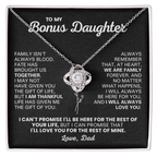 For Bonus Daughter: Pendant Necklace with Message Card — "Wу are family forever" • Forever Tied to You