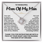 Mom of My Man Pendant Necklace with Message Card — "Thank you for raising the man of my dreams" • Forever Tied to You