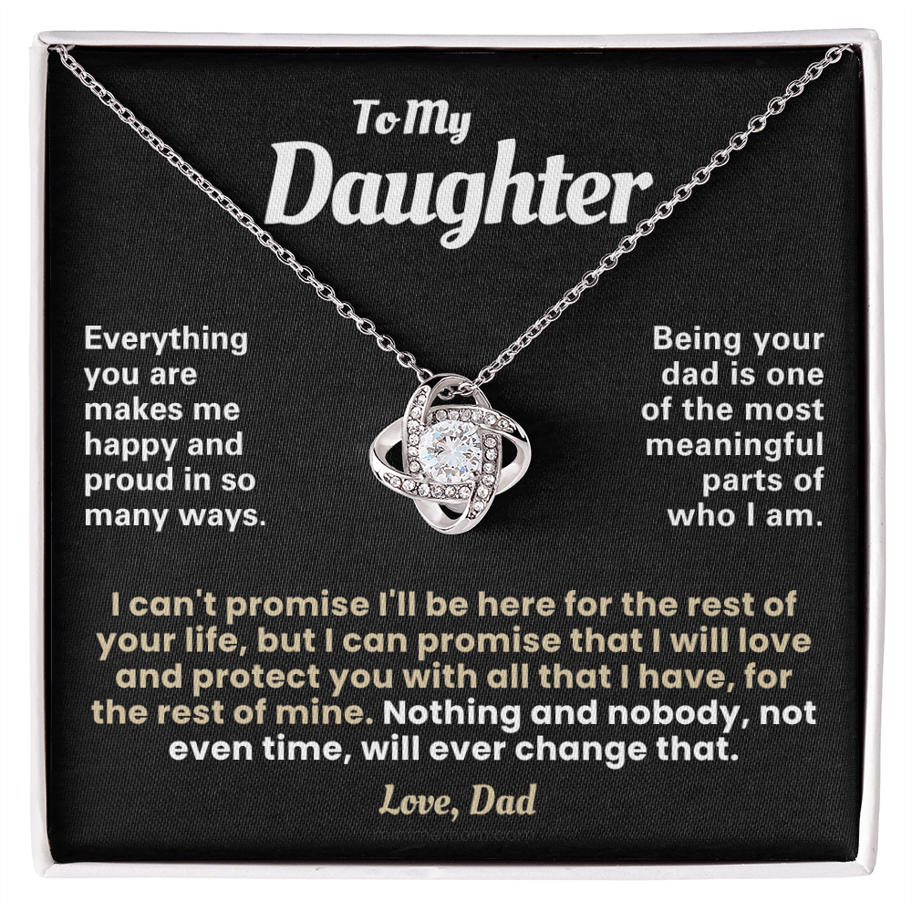 For Daughter: Pendant Necklace with Message Card — "Everything you are makes me happy" • Forever Tied to You