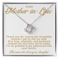 Mother-in-Law Pendant Necklace with Message Card — "Thank you for raising the incredible woman" • Forever Tied to You