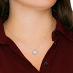 For Daughter: Pendant Necklace with Message Card — "I am the dad who will love and protect you" • Forever Tied to You