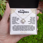 For Daughter: Pendant Necklace with Message Card — "You'll Always Be My Little Girl" • Forever Tied to You