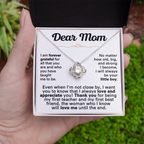 For Mom: Pendant Necklace with Message Card — "I am forever grateful for all" • Forever Tied to You