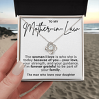 Mother-in-Law Pendant Necklace with Message Card — "The man who loves your daughter" • Forever Tied to You