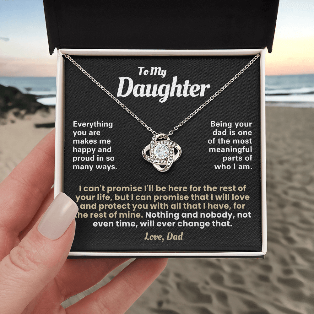 For Daughter: Pendant Necklace with Message Card — "Everything you are makes me happy" • Forever Tied to You