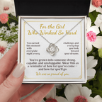For Daughter: Graduation Pendant Necklace with Message Card — "For the Girl Who Worked So Hard" • Forever Tied to You