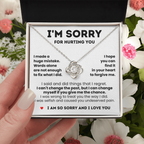 For Her: I'm Sorry Pendant Necklace with Message Card — " I hope you can find it in your heart to forgive me" • Forever Tied to You