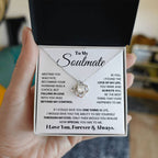Soulmate Pendant Necklace with Message Card — "I love you, forever and always" • Forever Tied to You