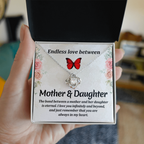 Daughter Pendant Necklace with Message Card — "Endless love between mother and daughter" • Forever Tied to You