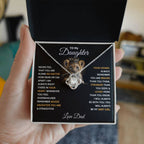 Daughter Pendant Necklace with Message Card — "You'll always be my baby girl" • Forever Tied to You