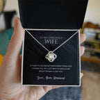 Wife Pendant Necklace with Message Card — "My last breath would be spent saying I love you" • Forever Tied to You
