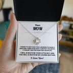 For Mom: Pendant Necklace with Message Card — "I will always be your little boy" • Forever Tied to You