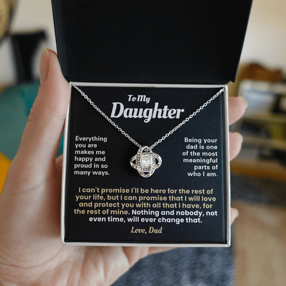 For Daughter: Pendant Necklace with Message Card — "Everything you are makes me happy" • Forever Tied to You