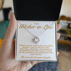 Mother-in-Law Pendant Necklace with Message Card — "Thank you for raising the incredible woman" • Forever Tied to You