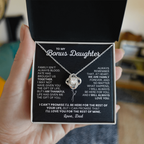 For Bonus Daughter: Pendant Necklace with Message Card — "Wу are family forever" • Forever Tied to You