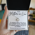 Mother-in-Law Pendant Necklace with Message Card — "The man who loves your daughter" • Forever Tied to You