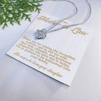 Mother-in-Law Pendant Necklace with Message Card — "Thank you for raising the incredible woman" • Forever Tied to You