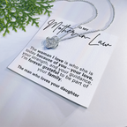 Mother-in-Law Pendant Necklace with Message Card — "The man who loves your daughter" • Forever Tied to You