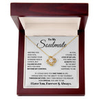 Soulmate Pendant Necklace with Message Card — "I love you, forever and always" • Forever Tied to You