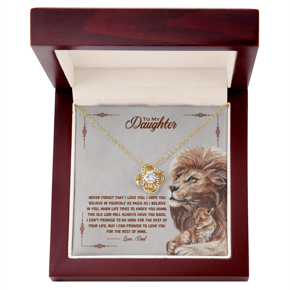 Daughter Pendant Necklace with Message Card — "You will never lose" • Forever Tied to You