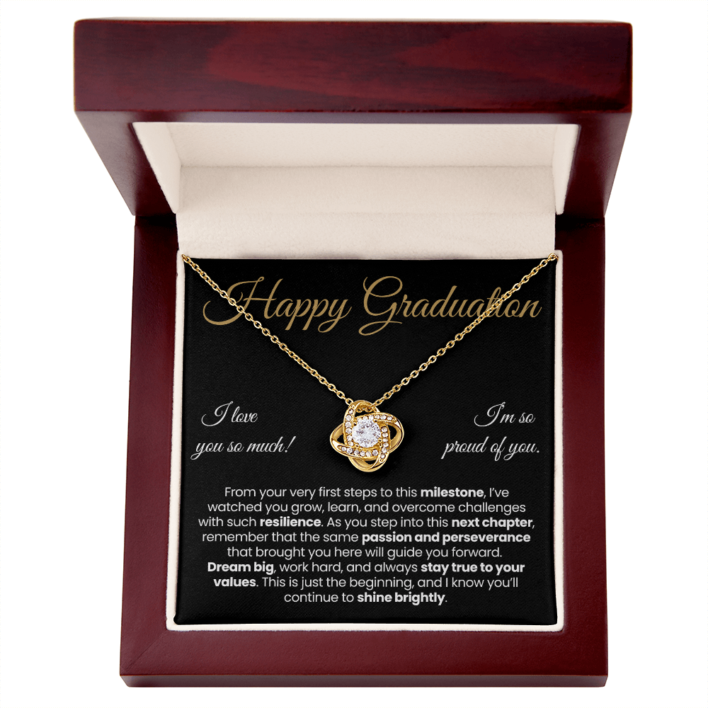 Granddaughter Pendant Necklace with Message Card — "Happy Graduation. I'm so proud of you" • Forever Tied to You