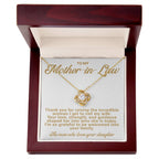 Mother-in-Law Pendant Necklace with Message Card — "Thank you for raising the incredible woman" • Forever Tied to You
