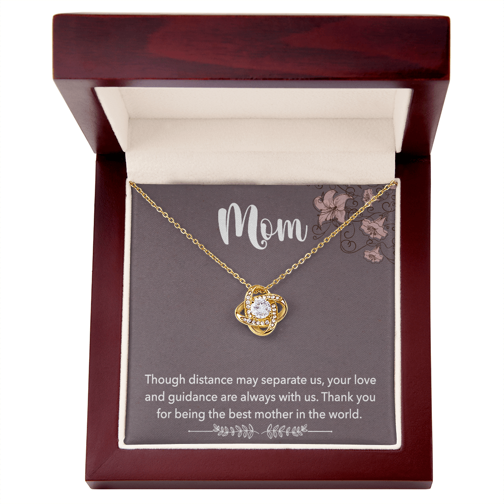 Mom Pendant Necklace with Message Card — "Thank you for being the best mother in the world" • Forever Tied to You