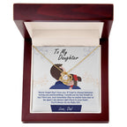 Daughter Pendant Necklace with Message Card — "I will always carry you in my heart" • Forever Tied to You