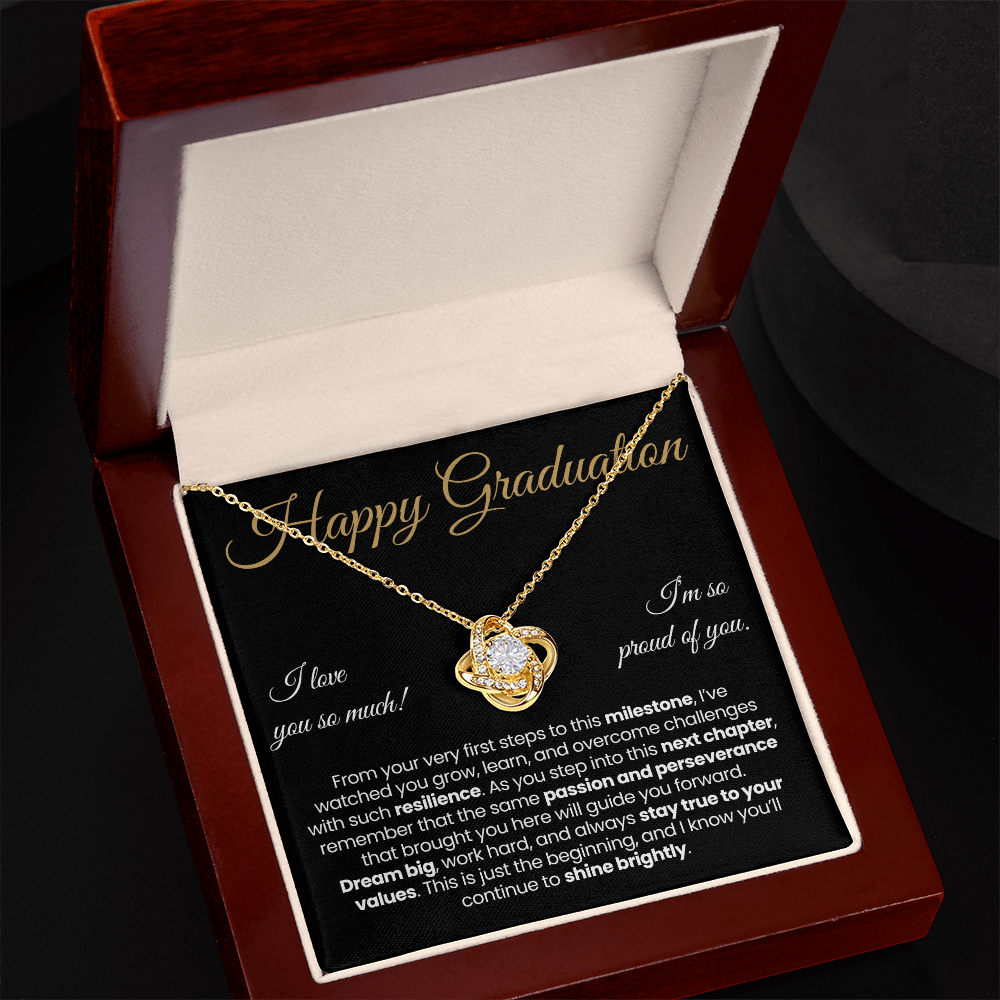 Granddaughter Pendant Necklace with Message Card — "Happy Graduation. I'm so proud of you" • Forever Tied to You