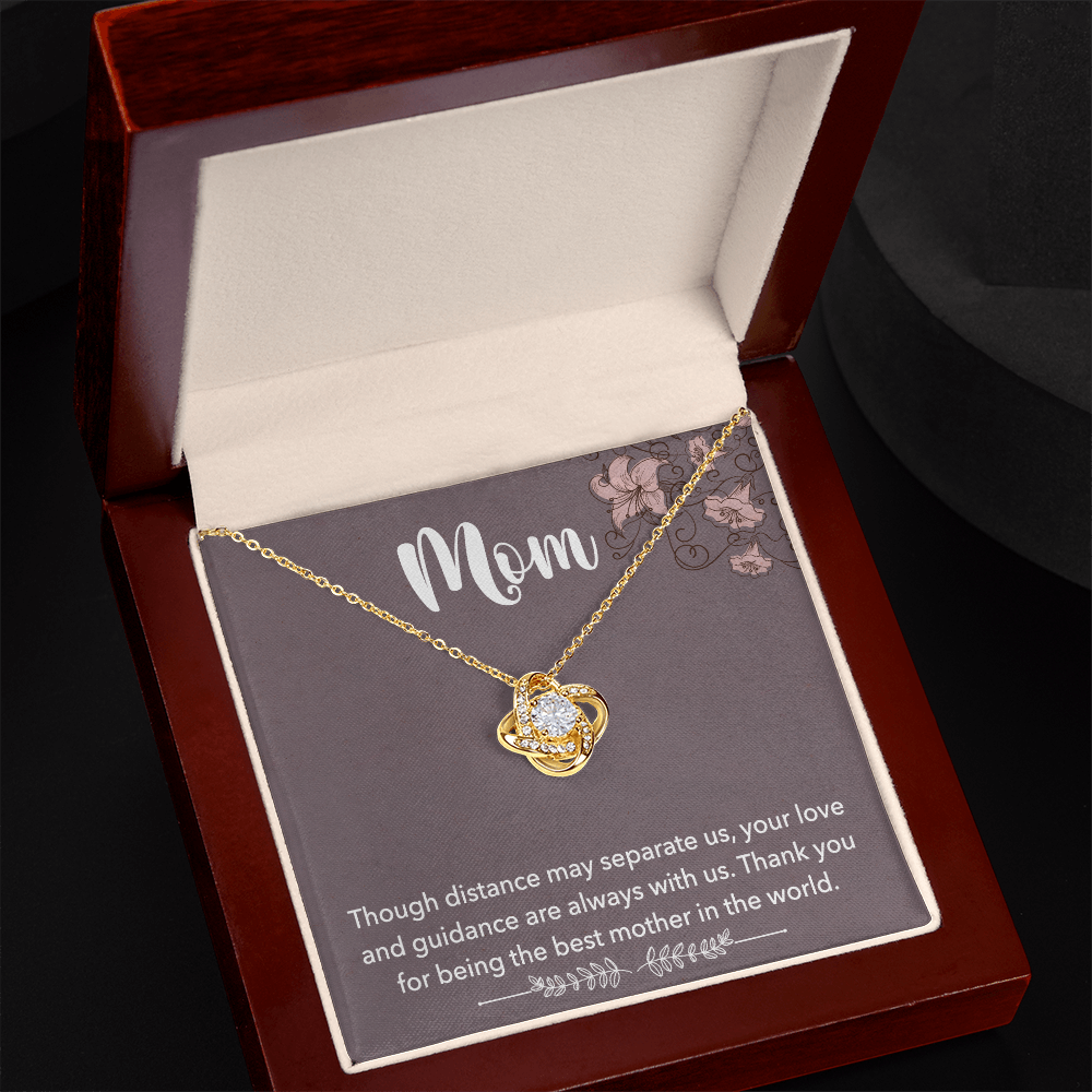 For Mom: Pendant Necklace with Message Card — "Thank you for being the best mother in the world" • Forever Tied to You
